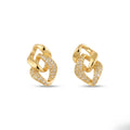 Gold Plated Interlinked Geometric Stud Earrings for Women | Crystal Embedded Designer Earrings | Trendy Fashion Jewelry | Party Wear Earrings for Girls & Women