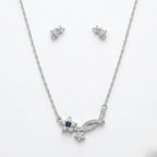 Silver Plated Star Pendant Necklace Set with Earrings for Women | Crystal Star Charm Necklace | Elegant Designer Jewelry Set for Girls | Party Wear & Gift Set