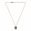 Minimal Gold Crystal Pendant Necklace for Women | Elegant Round Charm Necklace | Luxury Everyday Jewelry
