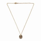 Minimal Gold Crystal Pendant Necklace for Women | Elegant Round Charm Necklace | Luxury Everyday Jewelry