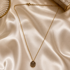 Minimal Gold Crystal Pendant Necklace for Women | Elegant Round Charm Necklace | Luxury Everyday Jewelry