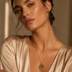 Minimal Gold Crystal Pendant Necklace for Women | Elegant Round Charm Necklace | Luxury Everyday Jewelry