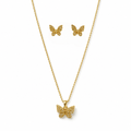 Luxury Butterfly Pendant Necklace & Earrings Set for Women | Gold Butterfly Jewelry Set | Elegant Fashion Accessories