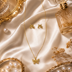 Luxury Butterfly Pendant Necklace & Earrings Set for Women | Gold Butterfly Jewelry Set | Elegant Fashion Accessories